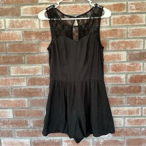 American Eagle Sleeveless Lace Romper Women’s 4 Black NEW Chic